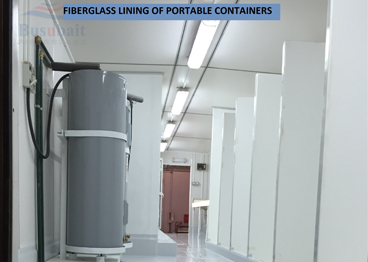 Busubait Fiberglasss Lining of portable containers