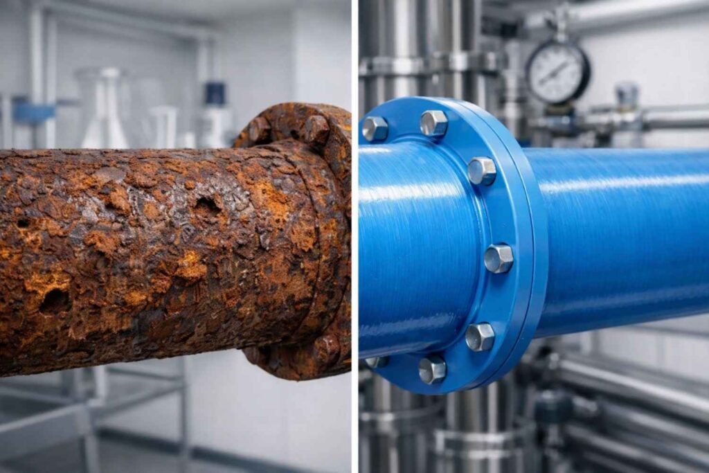 Corroded vs New pipe