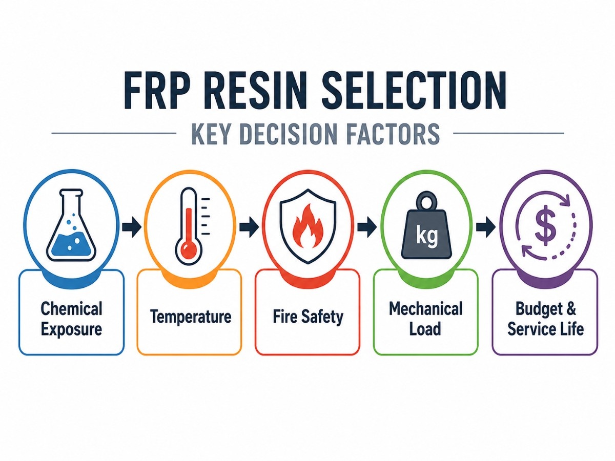 FRP resin decision factors infographic