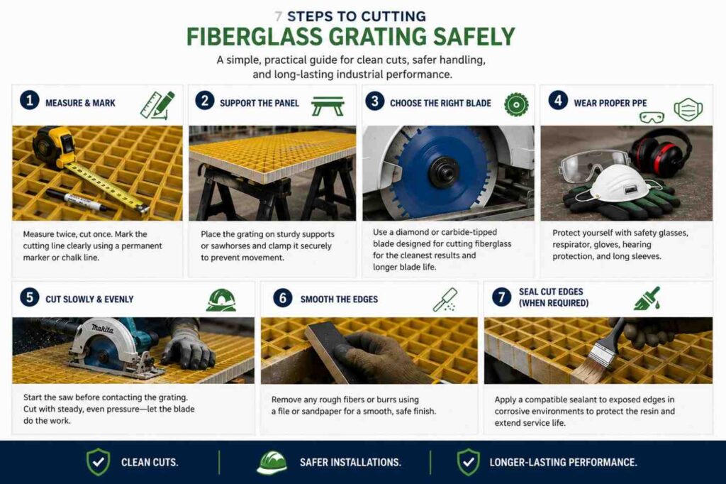 cut fibreglass safely